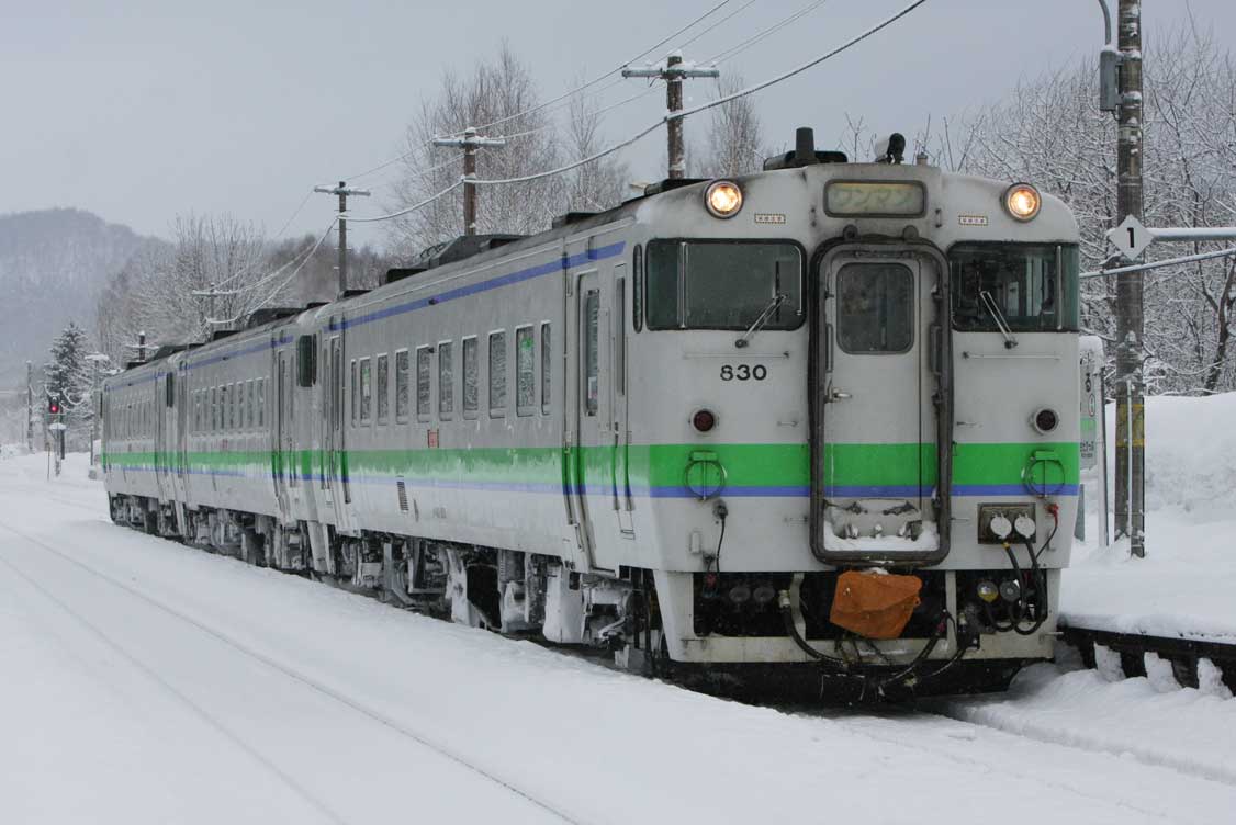 宗谷本線蘭留駅　キハ40系普通列車