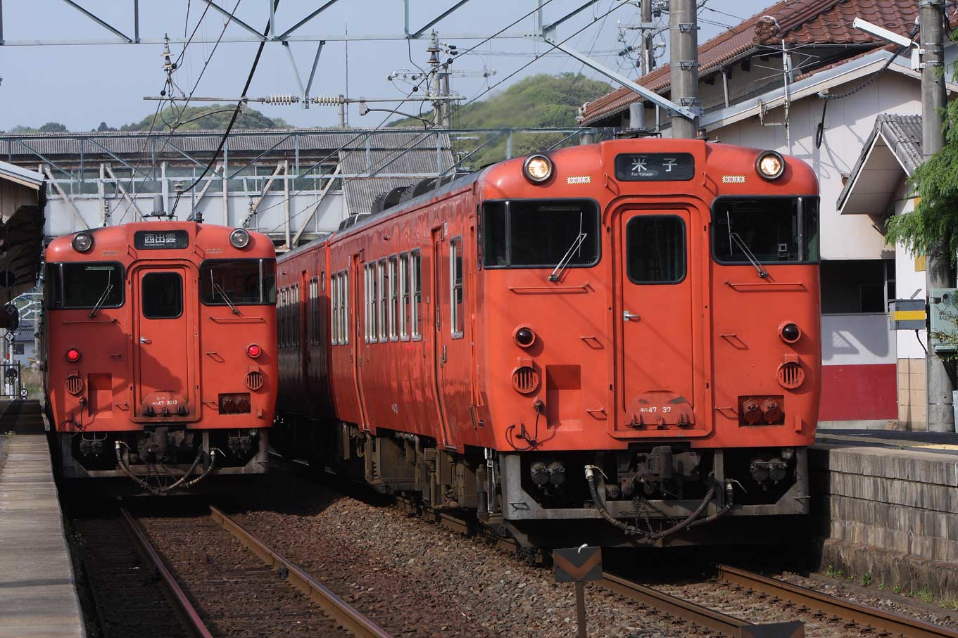 山陰本線宍道駅　キハ47普通列車