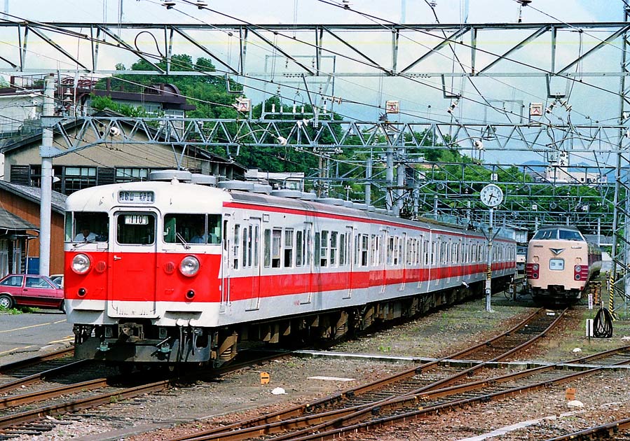 紀勢本線紀伊田辺駅構内車庫　113系＋381系