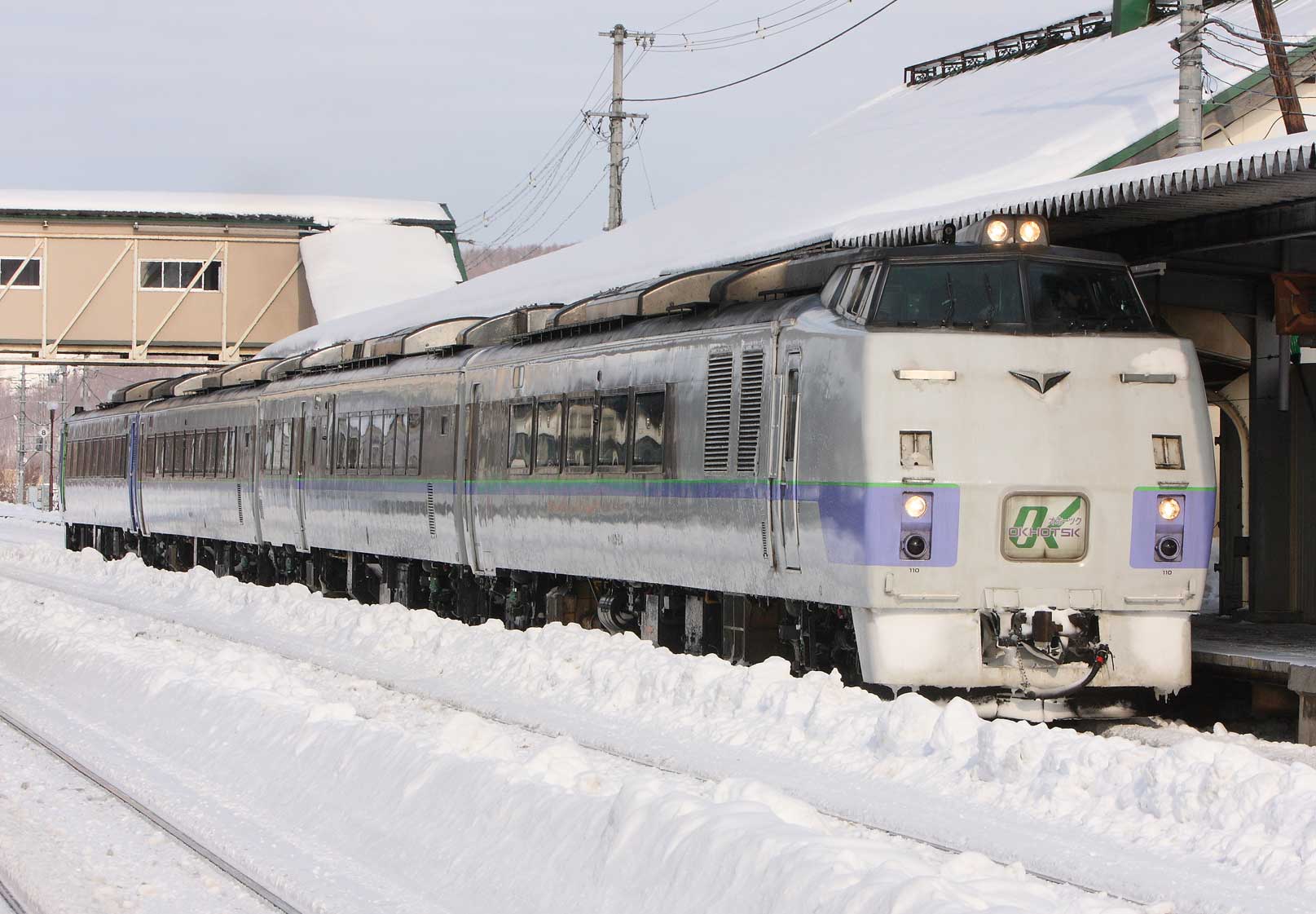 石北本線遠軽駅　キハ183系特急「オホーツク」